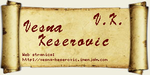 Vesna Keserović vizit kartica